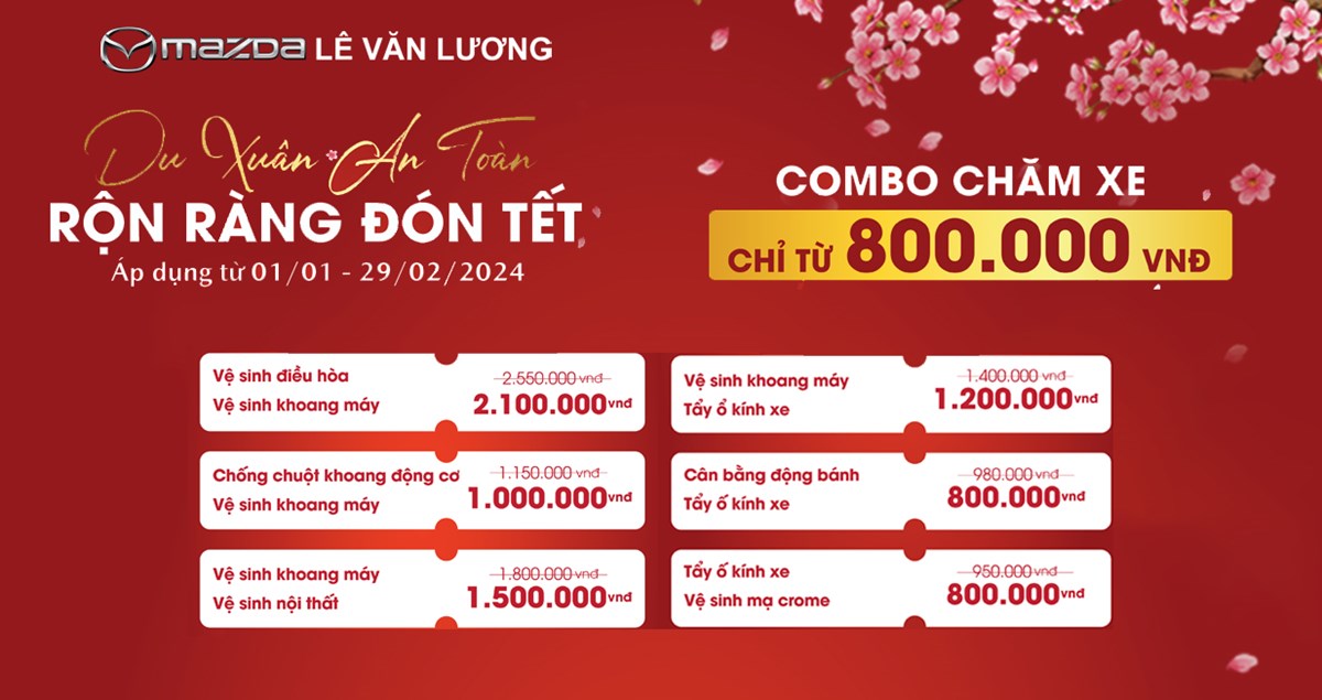 Ưu đãi xưởng dịch vụ Mazda Lê Văn Lương