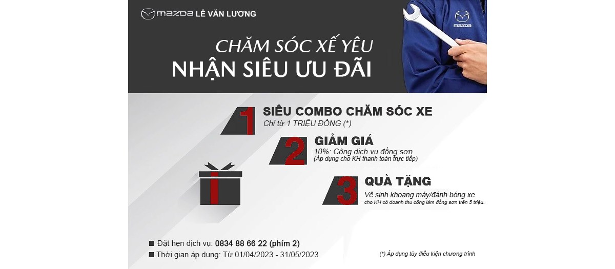 Mazda Lê Văn Lương ưu đãi dịch vụ chăm sóc - bảo dưỡng